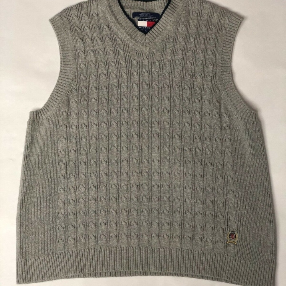VTG Tommy Hilfiger Mens Gray Vest Size(L)